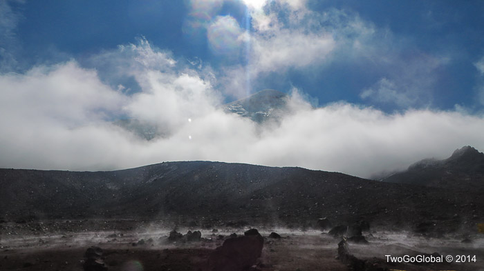 Chimborazos early morning alien looking landscape