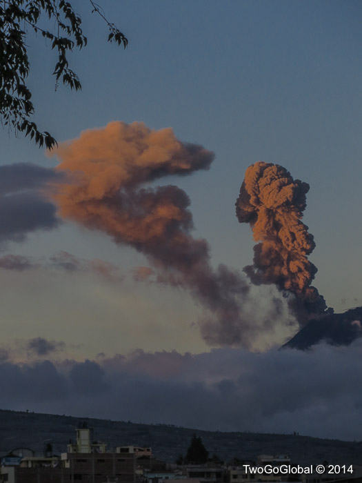 Tungurahua erupting from Riobamba