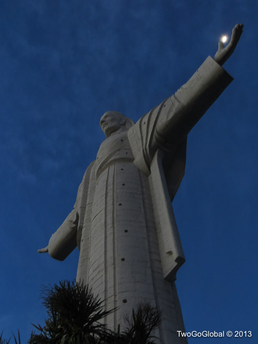 Christ of the Peace holding the moon