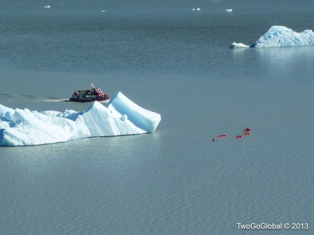 Lago Grey kayaks -  very small compared to the icebergs!