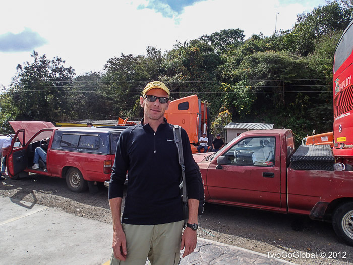 Wayne at the Honduras Border Crossing. They were checking all the vehicles probably for narcotics