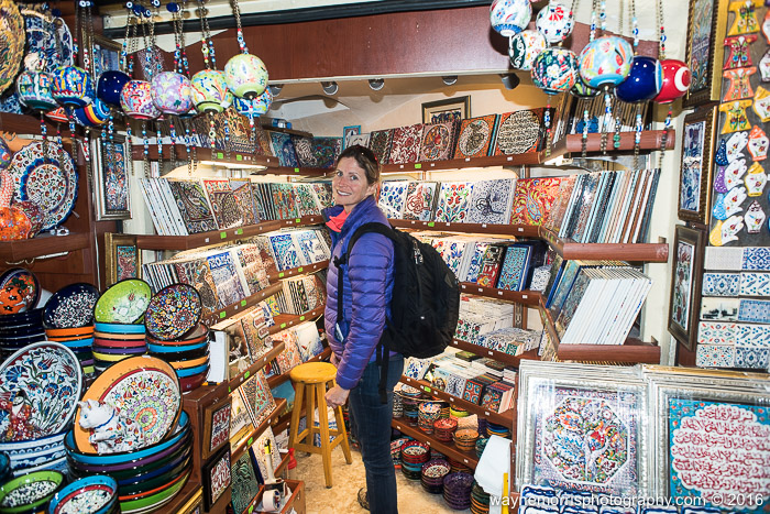 Andrea searching for a deal in the Grand Bazaar