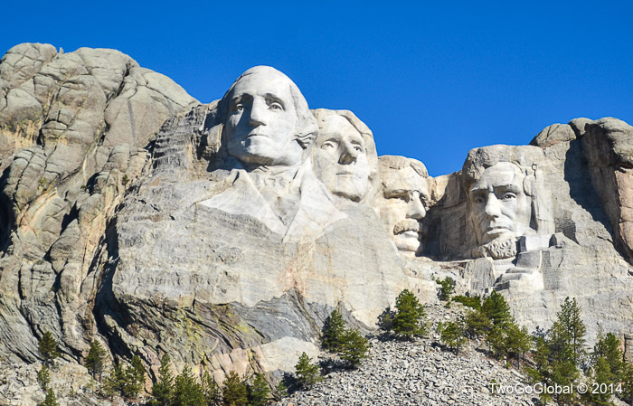 Presidents Washington, Jefferson, Roosevelt and Lincoln