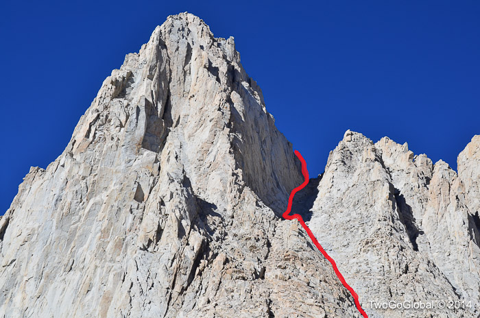 The route up the notch, going within 300’ of the summit plateau