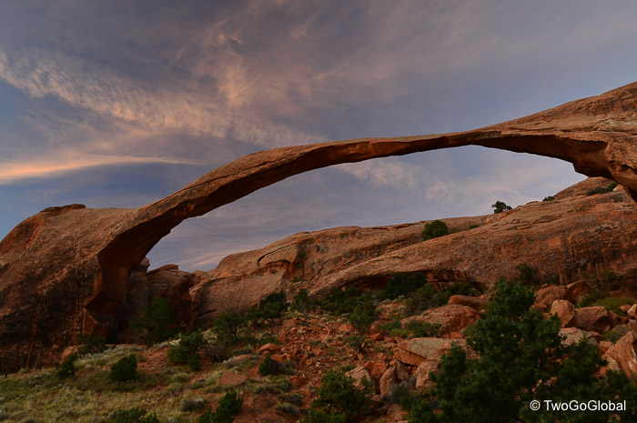 Landscape Arch, the largest in the world at 290 feet