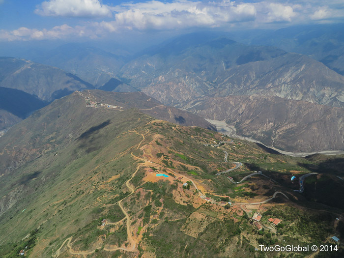 Paragliding view of the Chicamocha Canyon