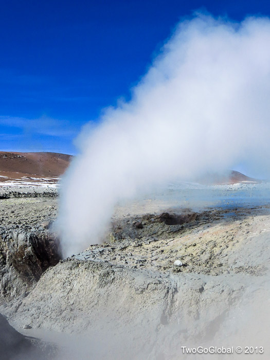 A rip roaring geyser blowing off steam