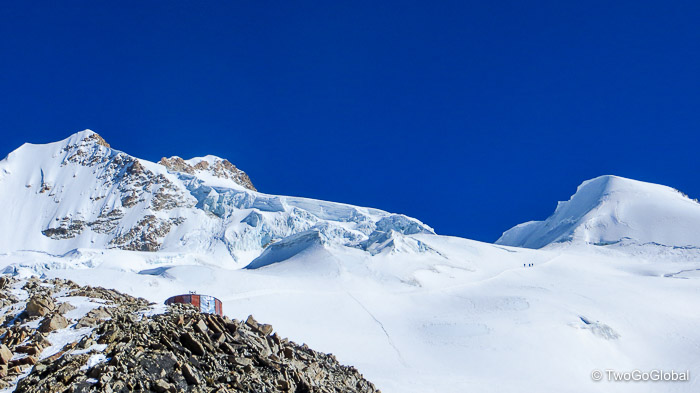 The summit, second from left from high camp