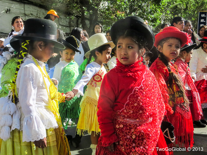 Indigenous children in traditional costume