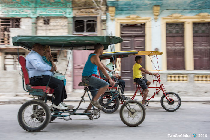 Cuban pedal power taxi service