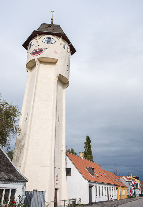 Smiling water tower in Sakskøbing