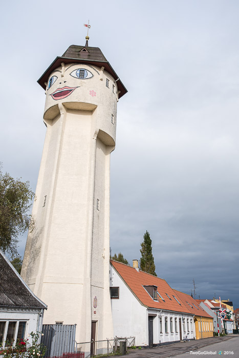 Smiling water tower in Sakskøbing