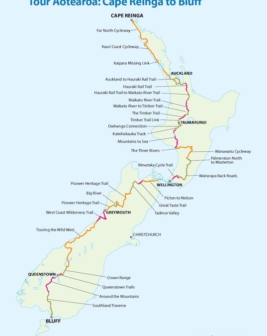 Tour Aotearoa route map