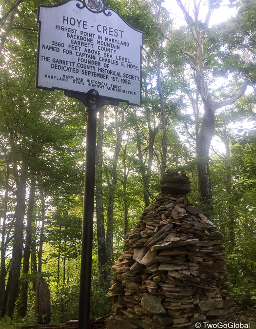 Backbone Mountain highpoint plaque