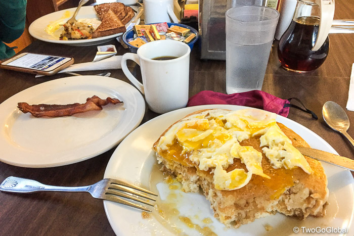 Filling breakfast at Red's Meadow