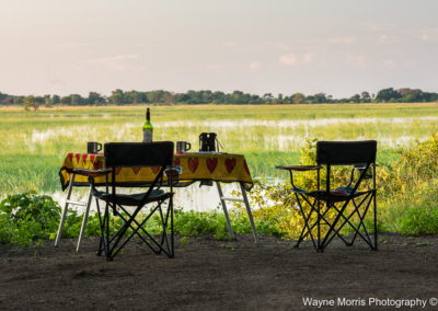 Dinner on the edge of the Chobe floodplain