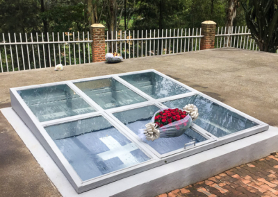 Open mass grave at the Kigali Genocide Memorial