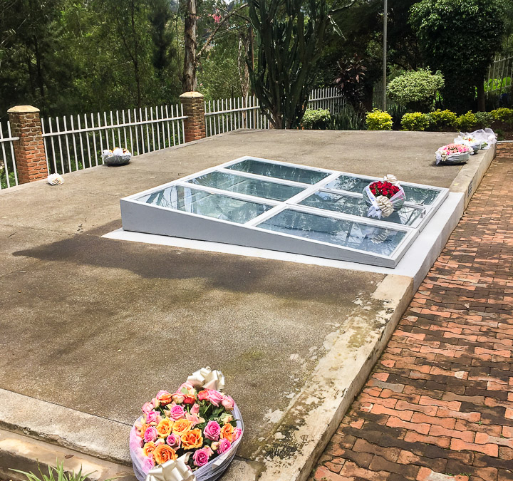 Open mass grave at the Kigali Genocide Memorial