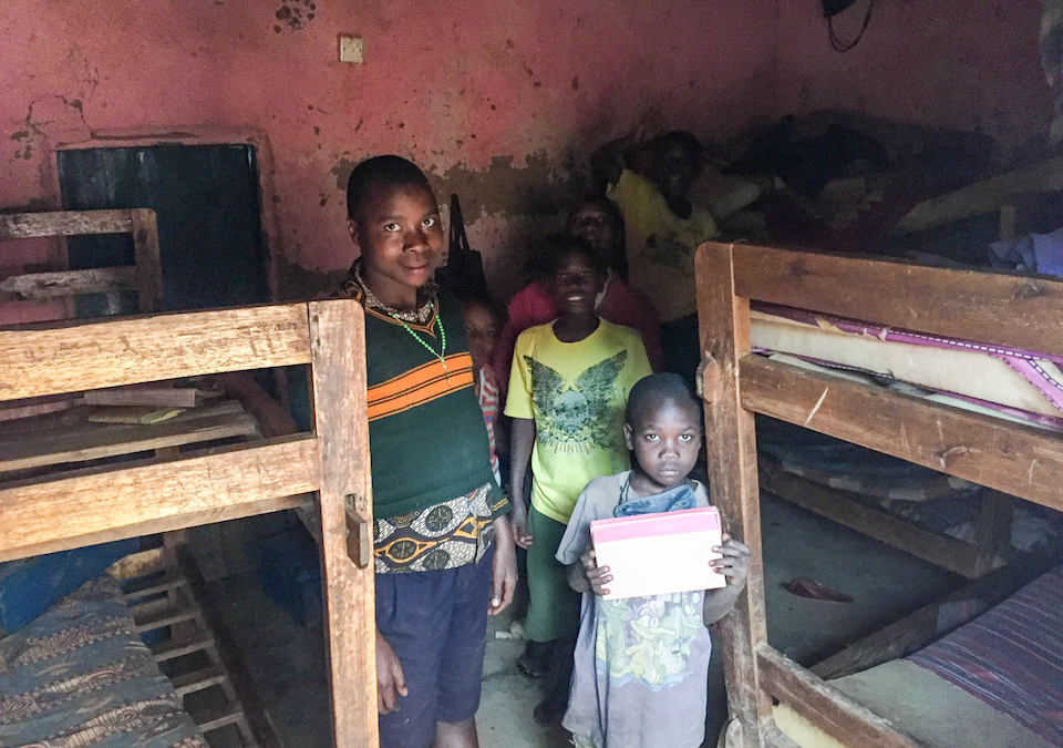 Girls showing off their dormitory