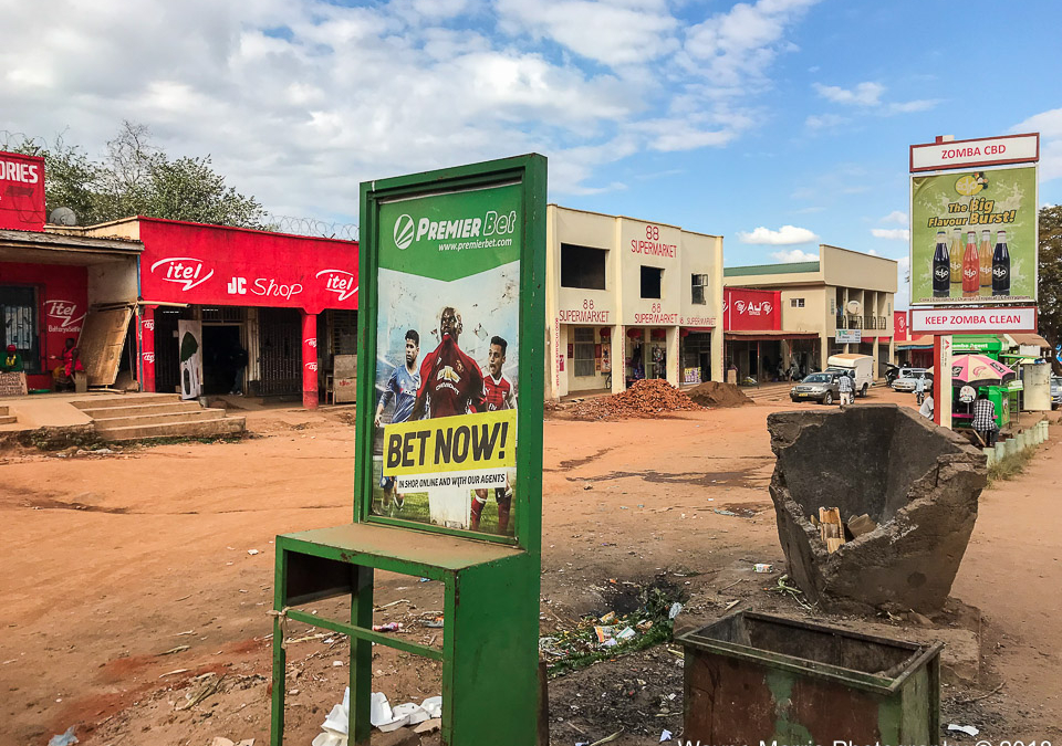 One of Zomba’s welcoming main streets