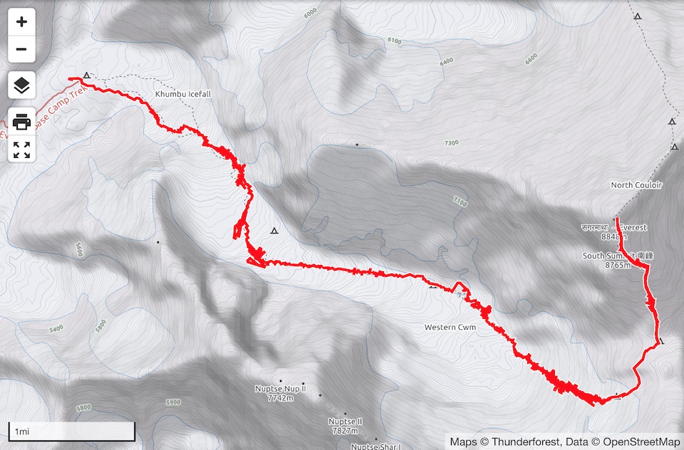 Bssecamp to Summit Route