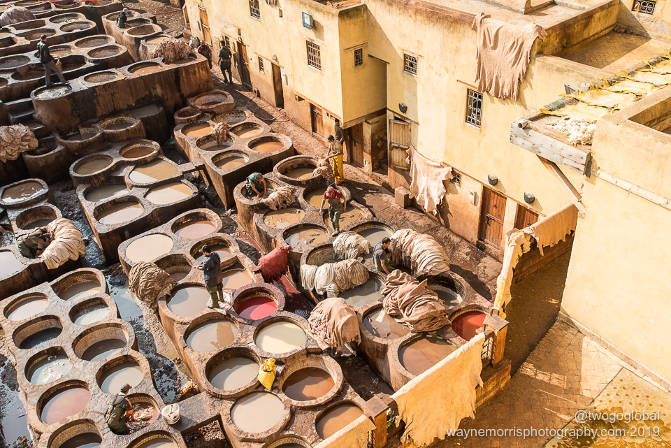 One of Fes's top tourist attractions, the Chouara leather tannery