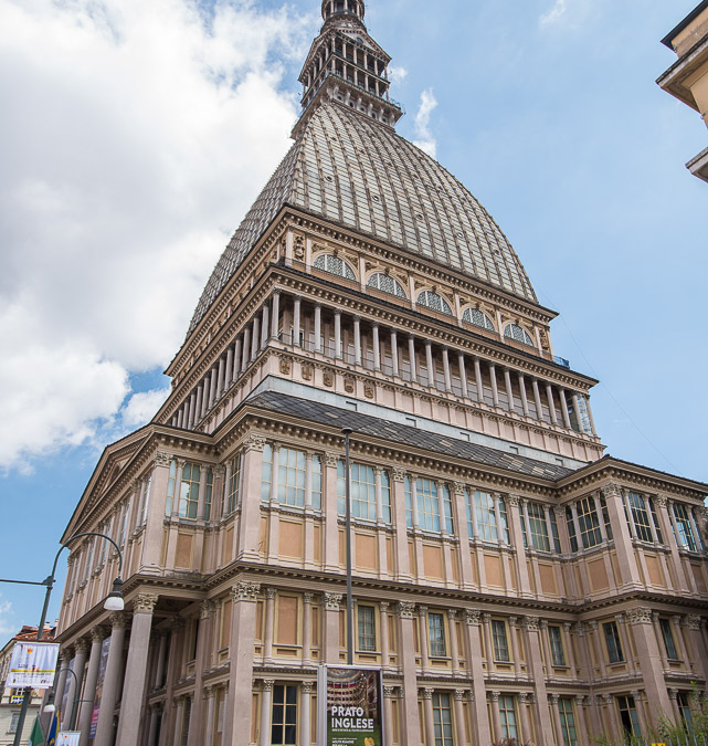 The Mole Antonelliana, conceived as a synagogue, now a museum of cinema