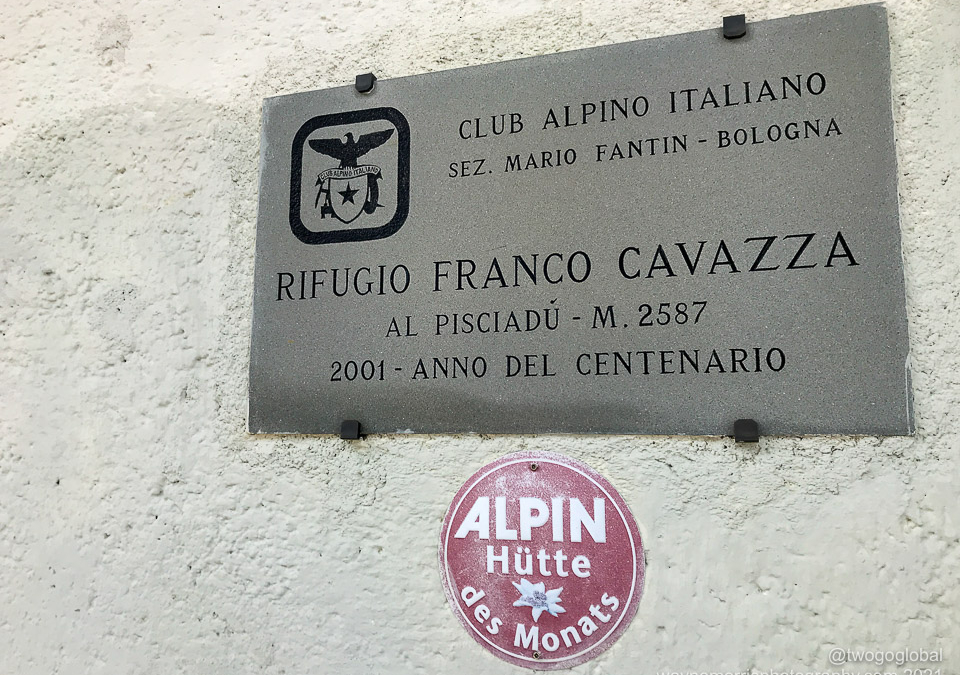 Signage at Rifugio Pisciadù