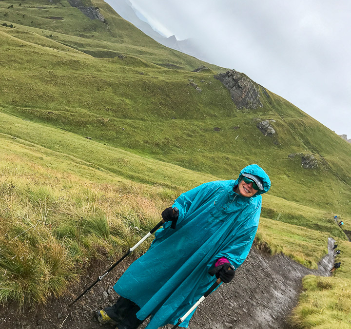 A wet afternoon on day 3 heading to Rifugio Marmolada Castiglioni