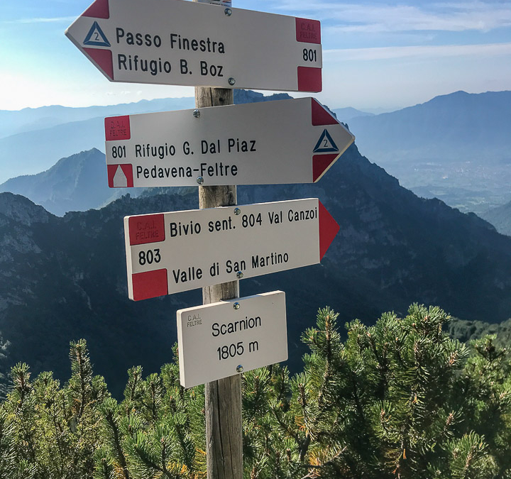 On the way to our final night at Rifugio Bruno Boz