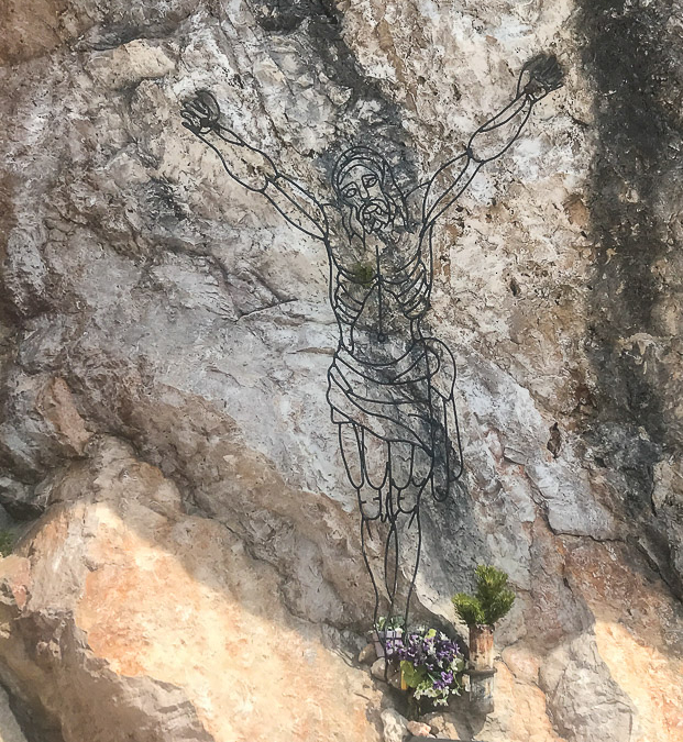 Religious sites such as this are commonplace in the Dolomites