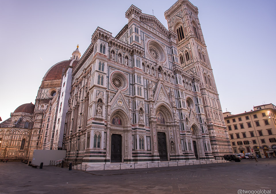 Florence Cathedral with an eerily empty Piazza del Duomo