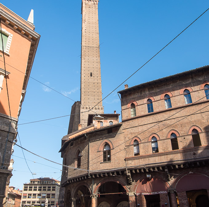 Asinelli Tower, the cities panoramic viewpoint at 97m