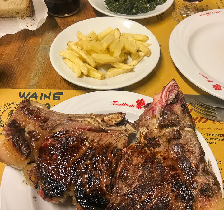 1.3kgs of bistecca alla fiorentina (cooked)