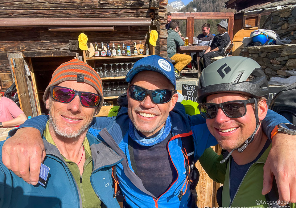 A happy trio after skiing the Haute Route in 5 days